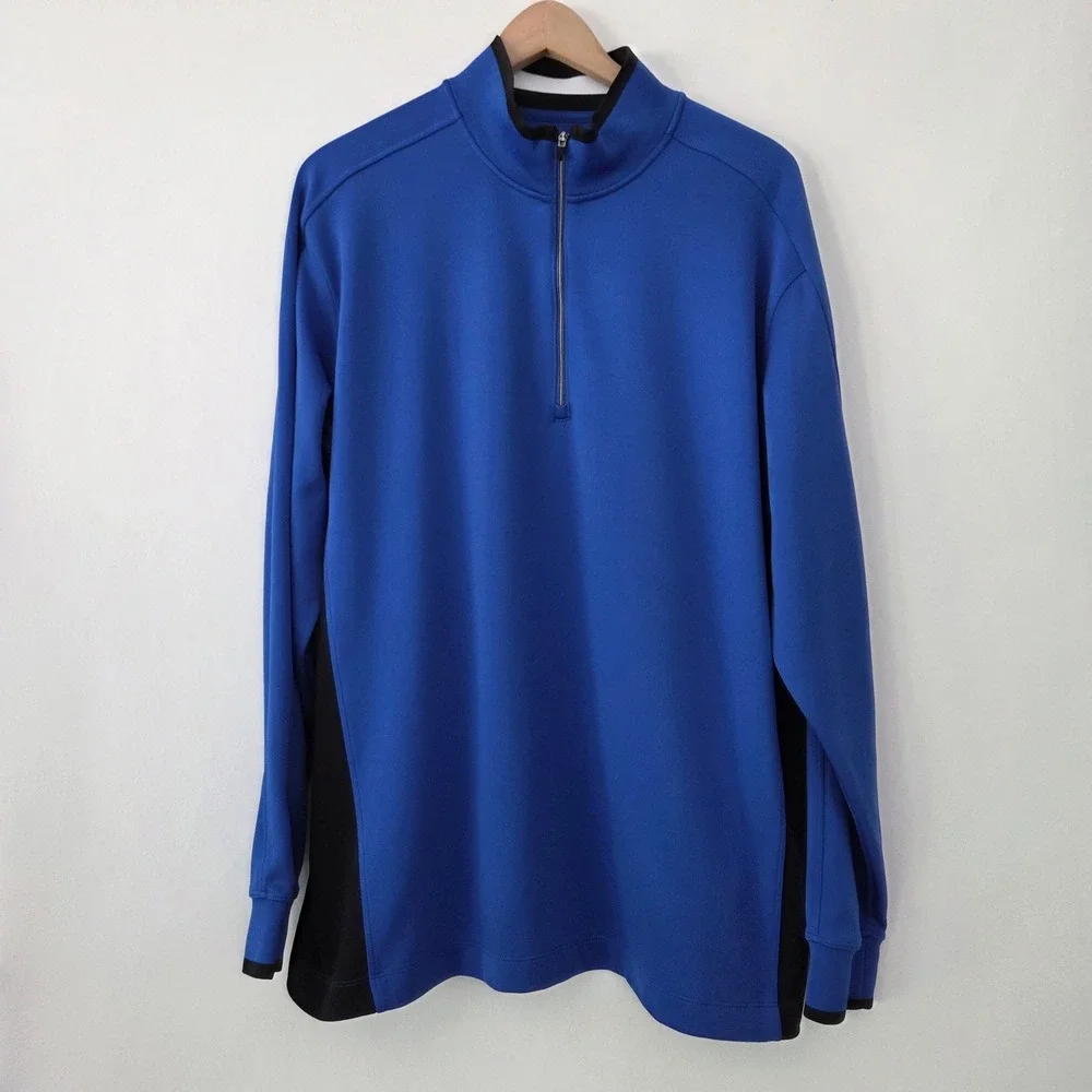 Nike Golf Pullover‎ Blue 1/4 Zip Dri-FIT Colorblock Mens XL